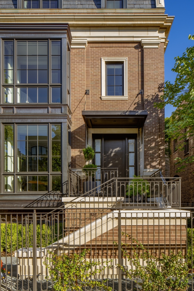 Front view focus on door and ironwork