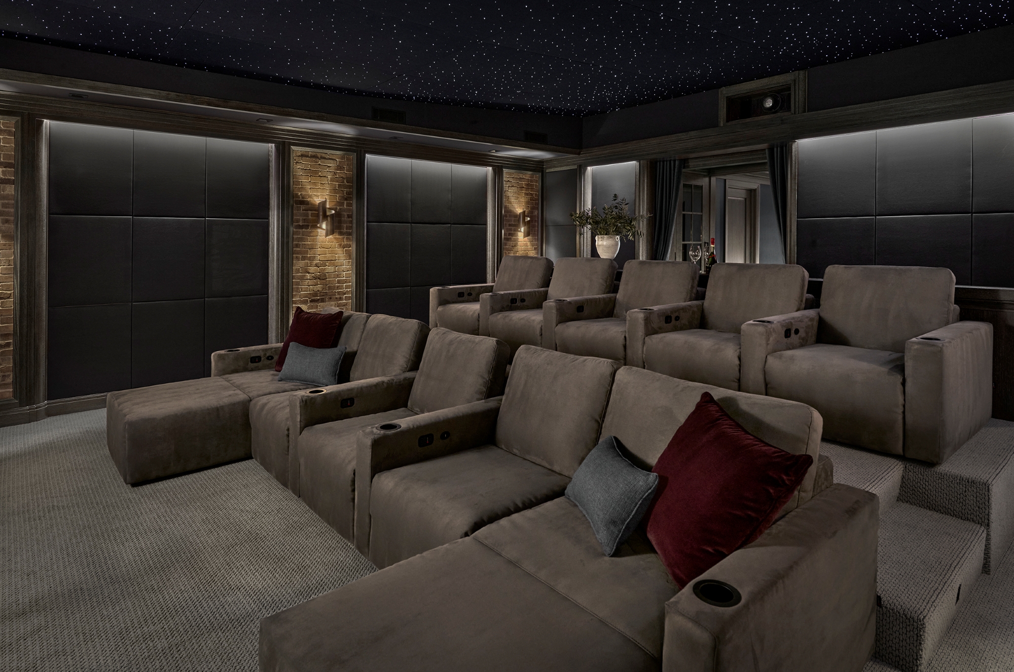 Modern home theater--view of the seating width=