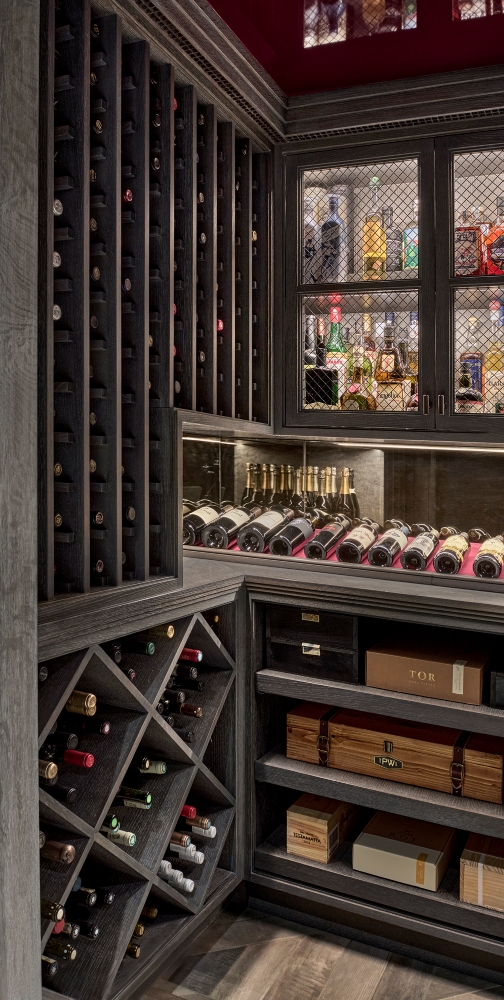 Another view highlighting the wine storage